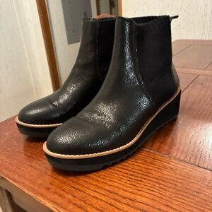 Eileen Fisher Lilou Boots Women’s 6 Booties Chelsea Wedge Heel Black